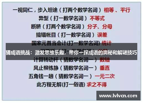 猜成语挑战：激发思维乐趣，带你一探成语的奥秘和解谜技巧